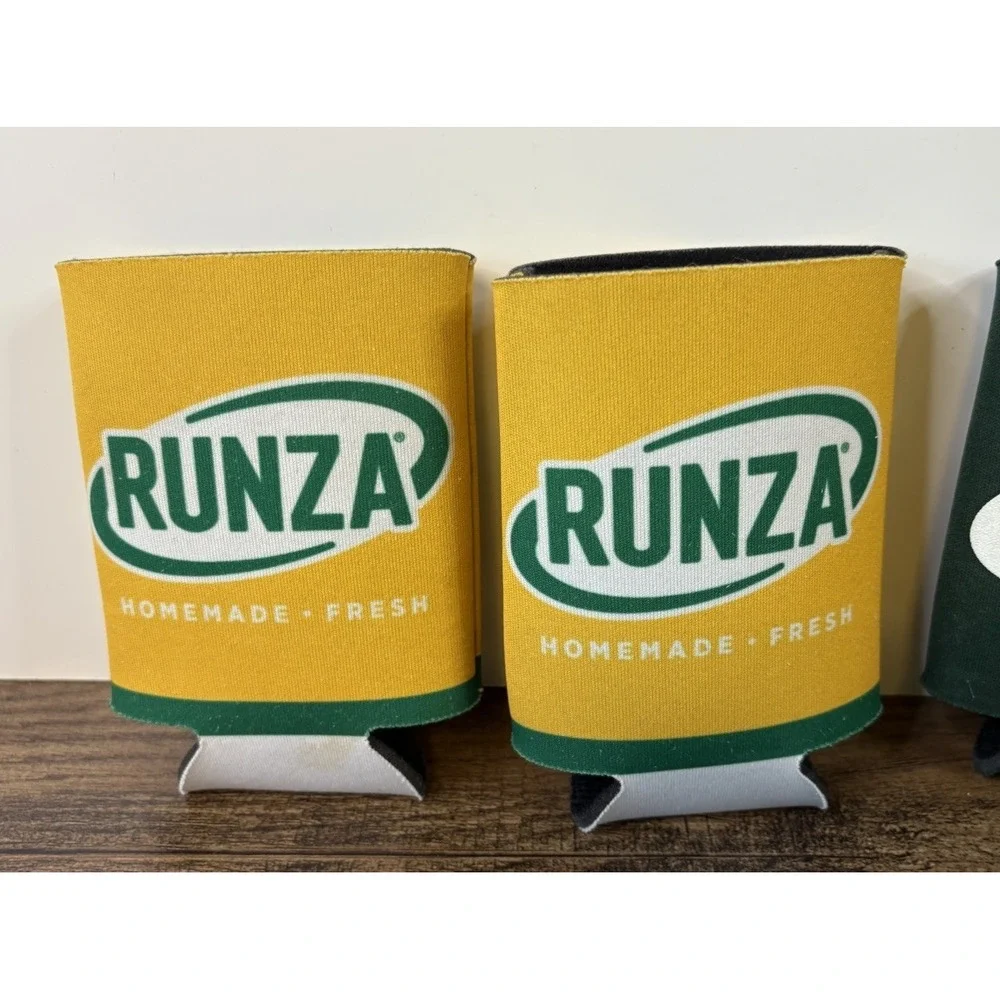 Lot Of 6 Runza Restaurants Can Koozies Koozie Fast Food Hamburgers Soda Pop